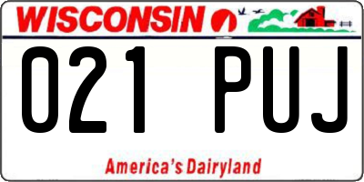 WI license plate 021PUJ
