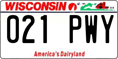 WI license plate 021PWY