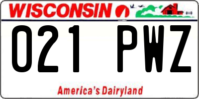WI license plate 021PWZ