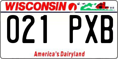 WI license plate 021PXB