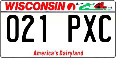 WI license plate 021PXC
