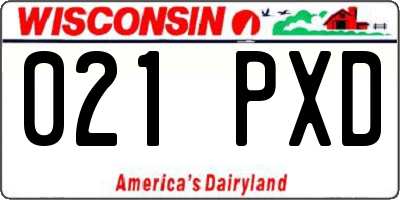 WI license plate 021PXD