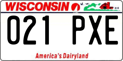 WI license plate 021PXE