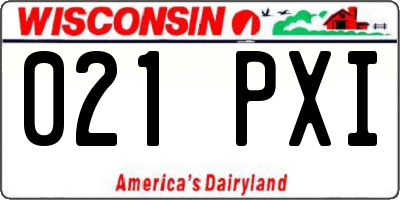 WI license plate 021PXI