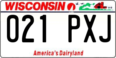 WI license plate 021PXJ
