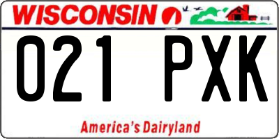 WI license plate 021PXK