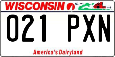 WI license plate 021PXN