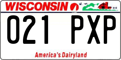 WI license plate 021PXP