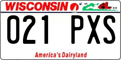 WI license plate 021PXS