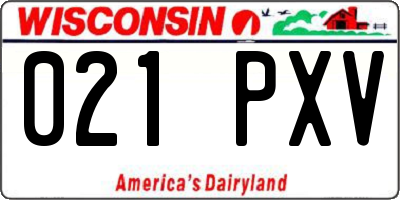 WI license plate 021PXV