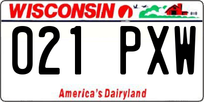 WI license plate 021PXW