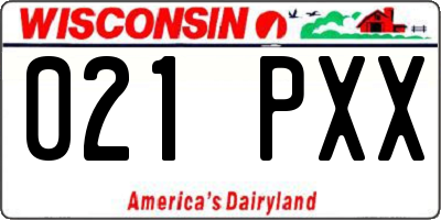 WI license plate 021PXX