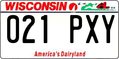 WI license plate 021PXY