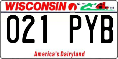WI license plate 021PYB