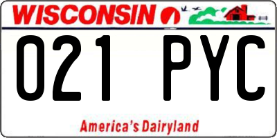 WI license plate 021PYC