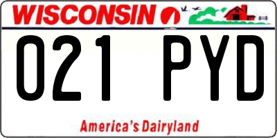 WI license plate 021PYD