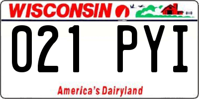 WI license plate 021PYI