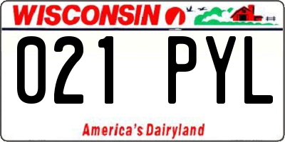 WI license plate 021PYL