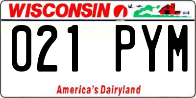 WI license plate 021PYM