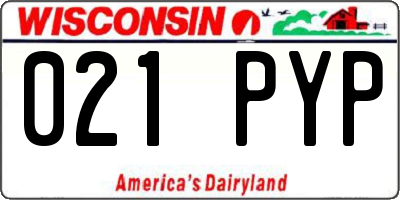 WI license plate 021PYP