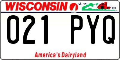 WI license plate 021PYQ