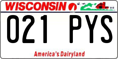 WI license plate 021PYS