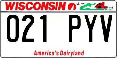 WI license plate 021PYV