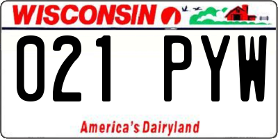 WI license plate 021PYW