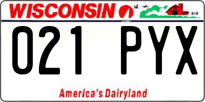 WI license plate 021PYX