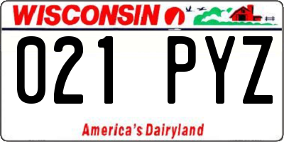 WI license plate 021PYZ