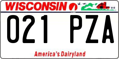 WI license plate 021PZA