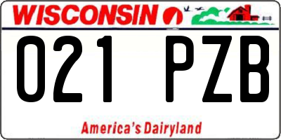 WI license plate 021PZB