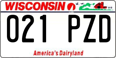 WI license plate 021PZD