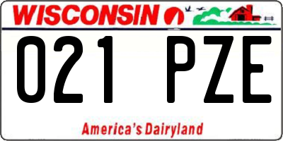 WI license plate 021PZE