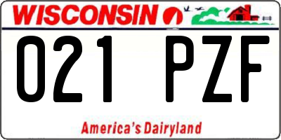 WI license plate 021PZF