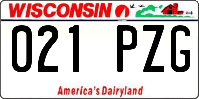 WI license plate 021PZG