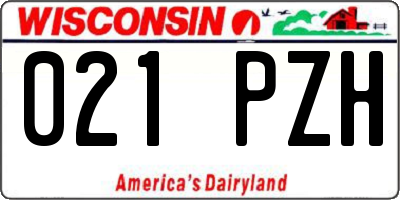 WI license plate 021PZH