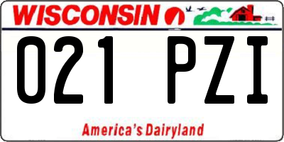 WI license plate 021PZI