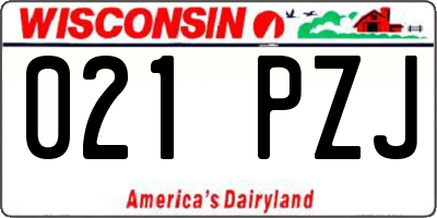 WI license plate 021PZJ