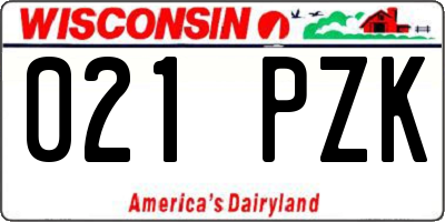 WI license plate 021PZK