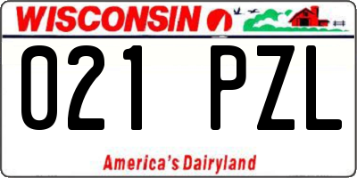 WI license plate 021PZL