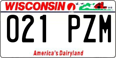 WI license plate 021PZM