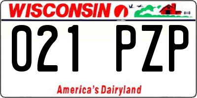 WI license plate 021PZP