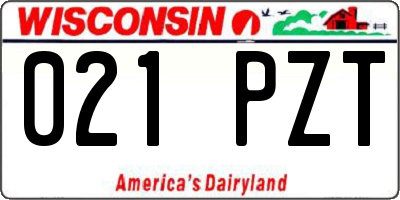 WI license plate 021PZT