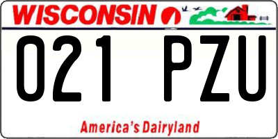 WI license plate 021PZU
