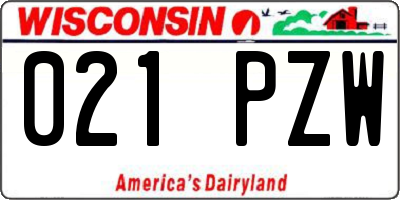 WI license plate 021PZW
