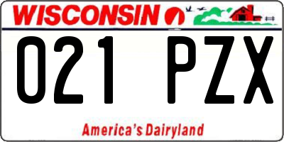 WI license plate 021PZX