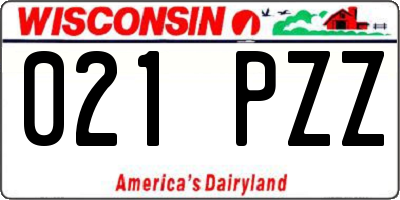 WI license plate 021PZZ