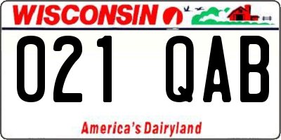 WI license plate 021QAB