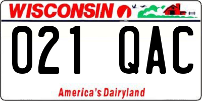 WI license plate 021QAC
